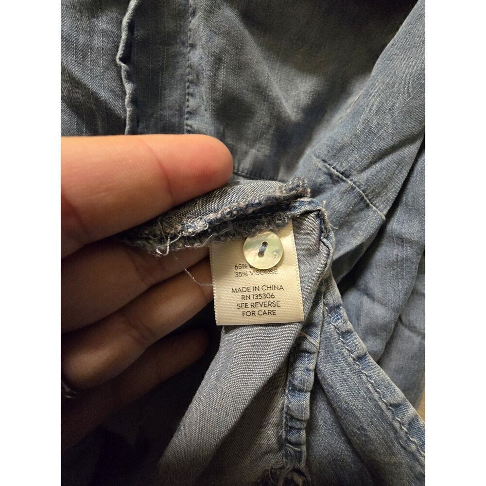 Westport Boho Chambray Blouse Blue Size 3x - Picture 4 of 6